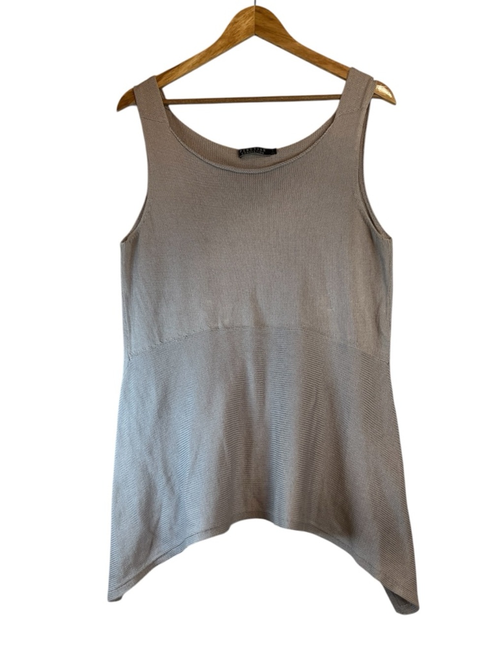 Peruvian Connection Grey 100% Prima Cotton Lagenlook Knit Neutral Shark bite L